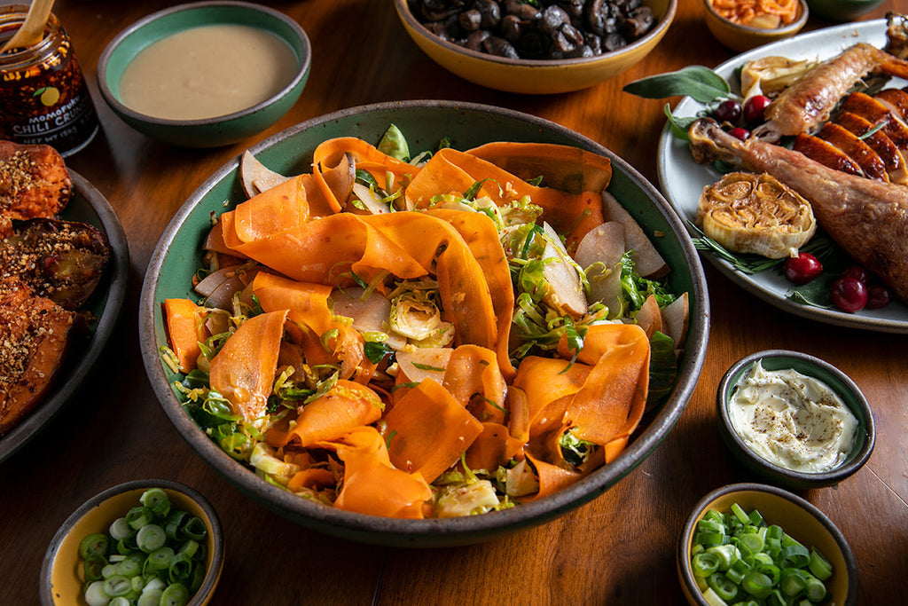 帽子 momoyoufuku Shaved Brussels Sprouts Salad with Pickled Asian Pear – Momofuku Goods