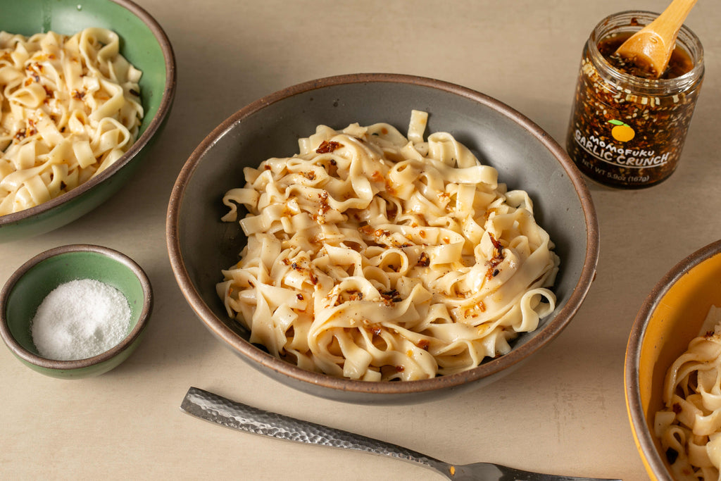 15-Minute Creamy Garlic Crunch Noodles – Momofuku Goods