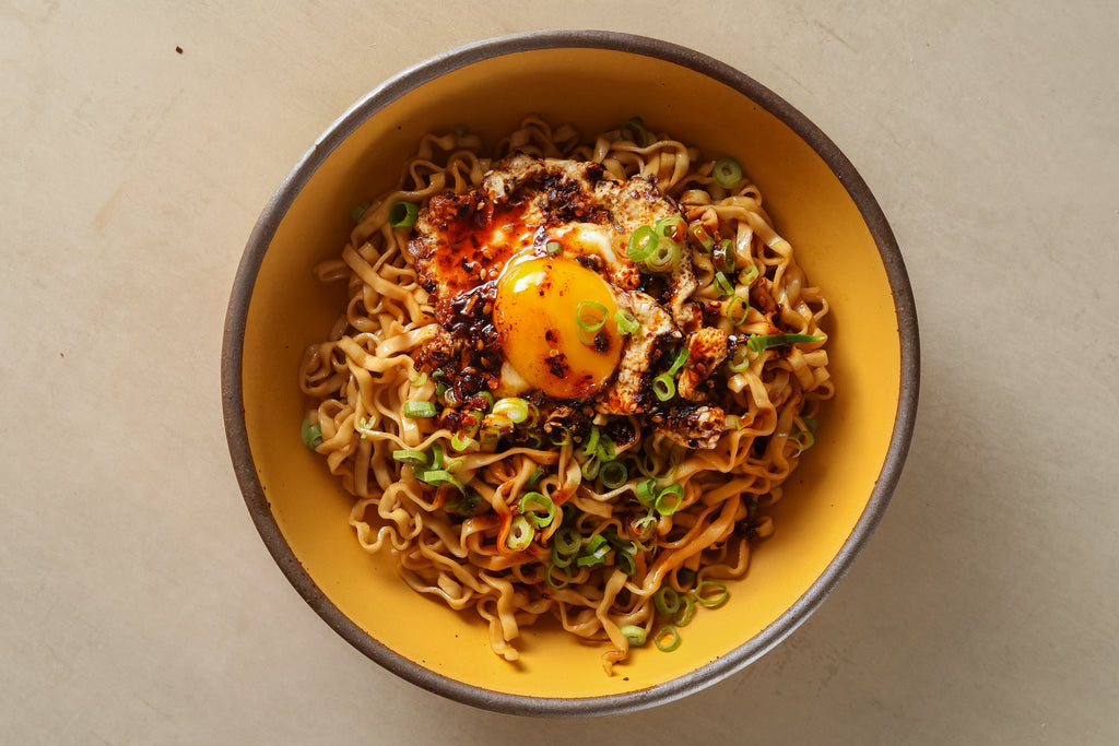 6-Minute Chili Crunch Fried Egg Noodles – Momofuku Goods