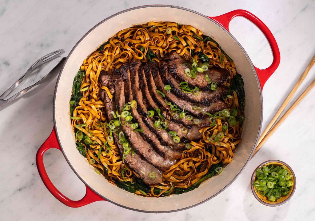 One-Pot Hot Honey Beer-Braised Brisket Noodles – Momofuku Goods