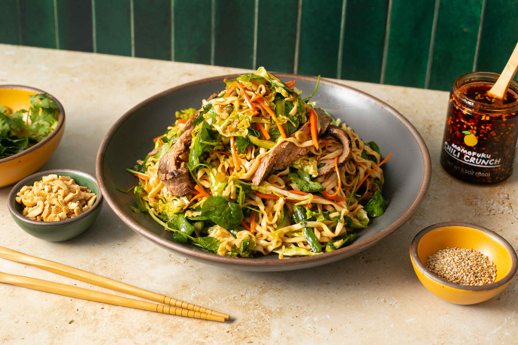 Chilled Soy & Scallion Noodle Salad with Steak – Momofuku Goods