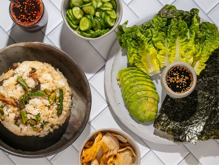 Mother-in-Law’s Ssämbap—Korean Rice Wraps with Ramps, Avocado, and Soy Salsa