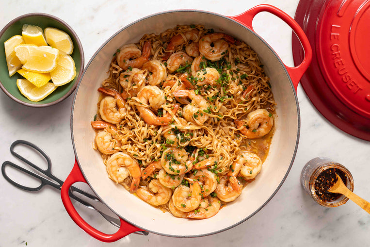 one-pot-brown-butter-soy-scallion-shrimp-noodles