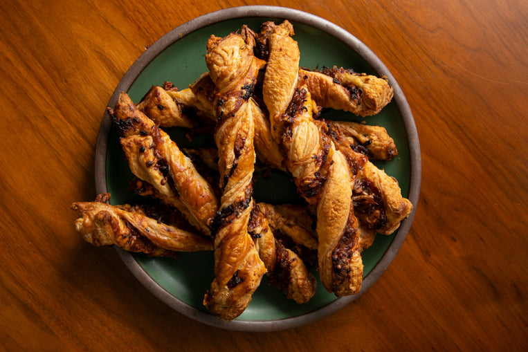 Cheesy Caramelized Onion Breadsticks