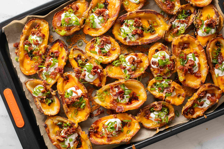 cheesy-chili-crunch-potato-skins-with-hot-honey-bacon-bits