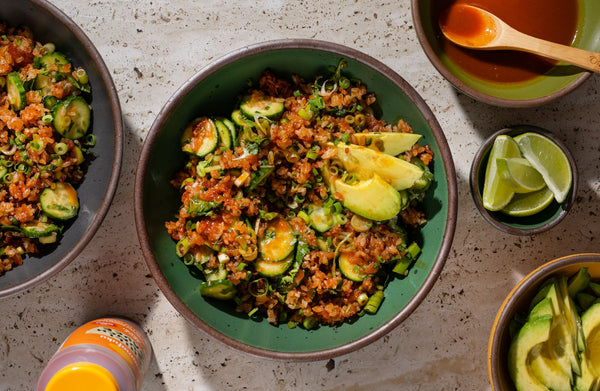 Crispy Rice Salad with Creamy Chili Crunch Dressing