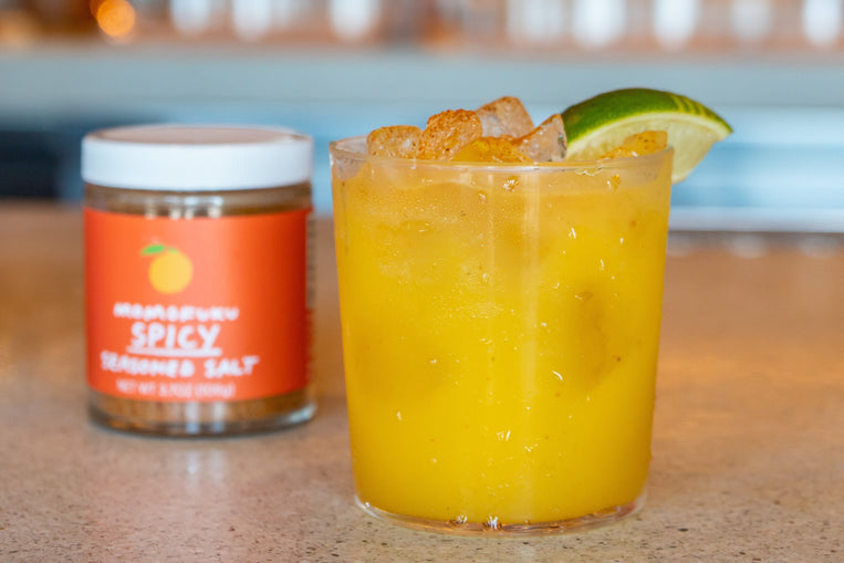 Spicy margarita with kalamansi and korean pepper infused honey