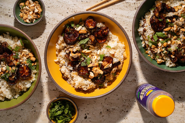 Charred Sweet & Sour Eggplant Rice