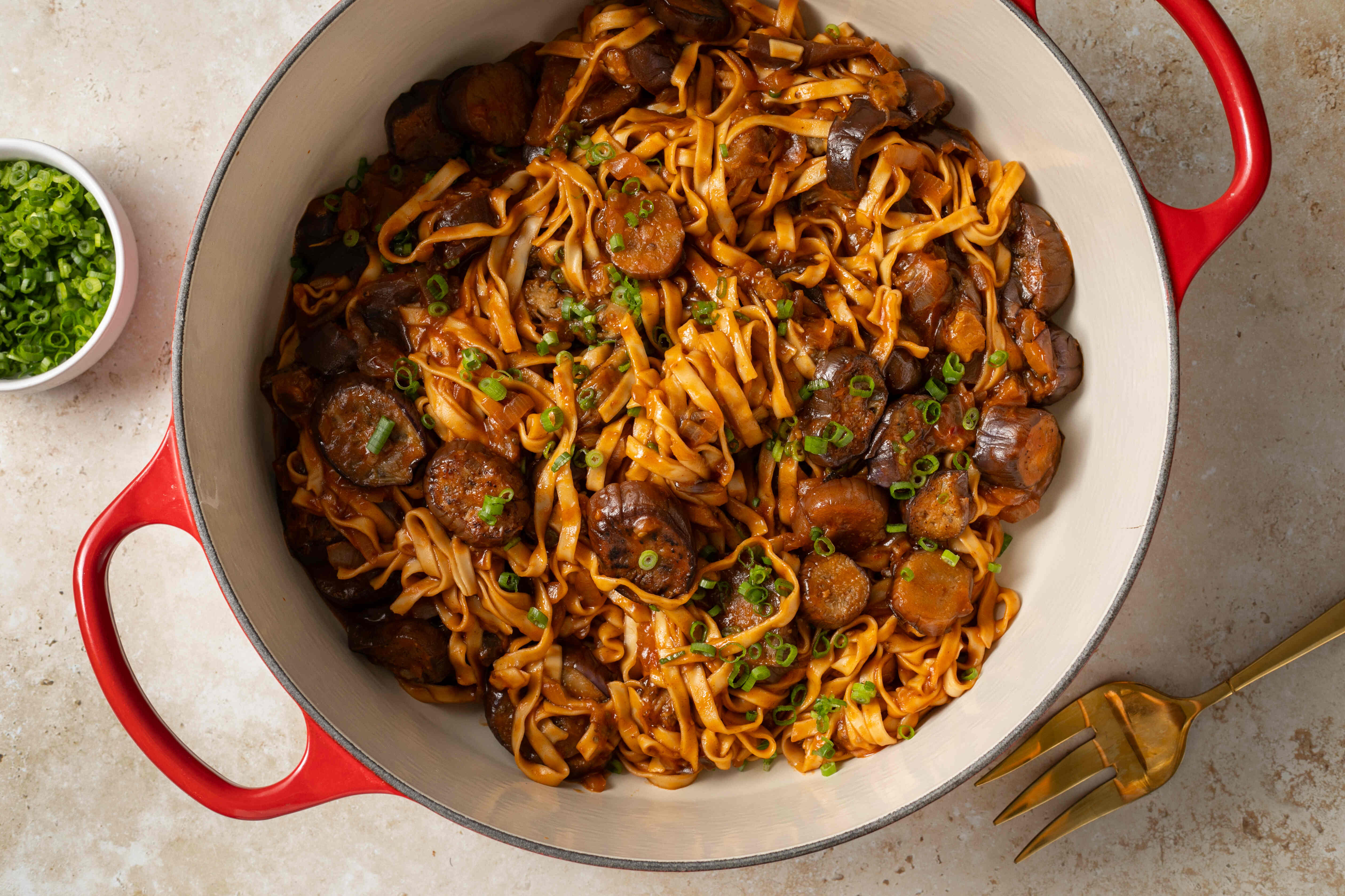 One-Pot Sweet & Spicy Charred Eggplant Noodles – Momofuku Goods