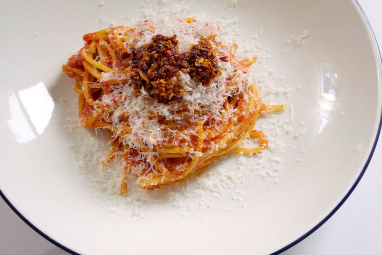 Chili Crunch Spaghetti alla Puttanesca