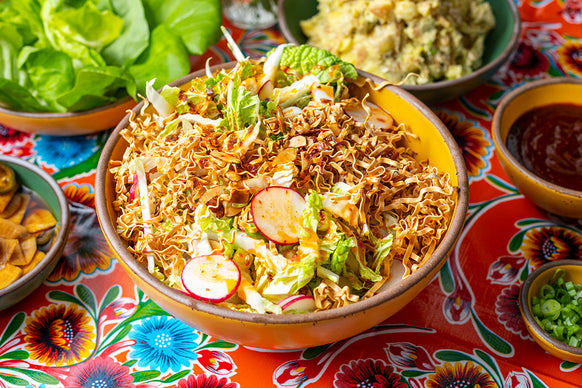 Crunchy Noodle Coleslaw with Sesame Soy Dressing