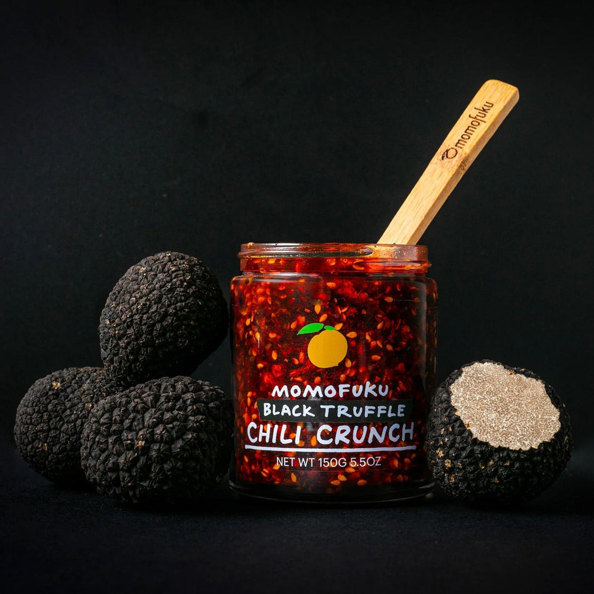 A jar of Black Truffle Chili Crunch