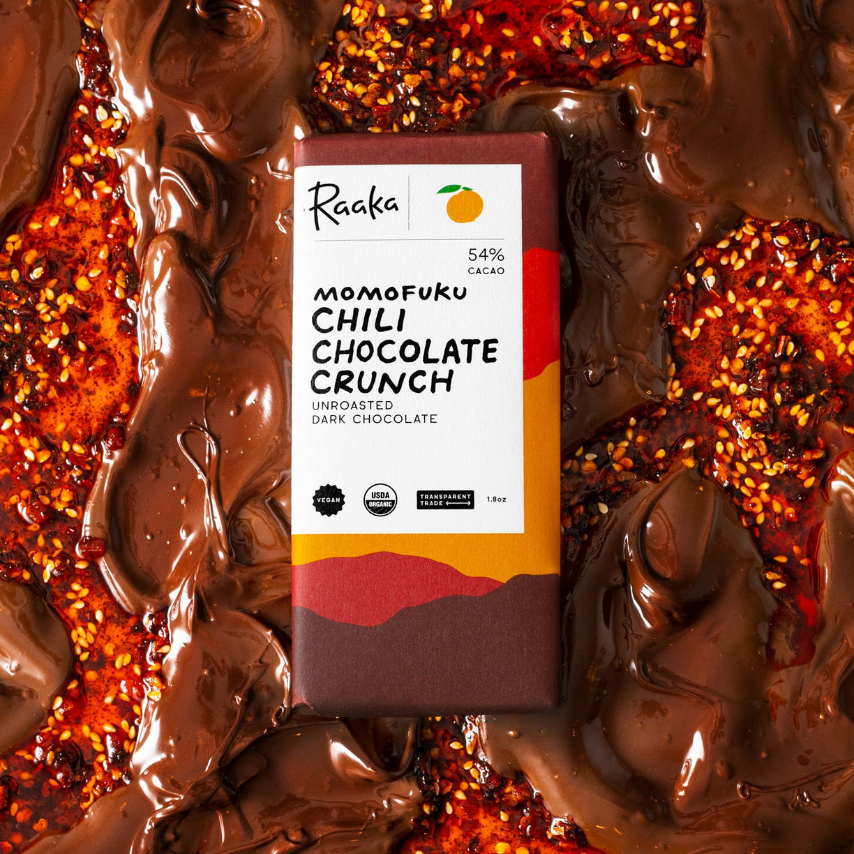 raaka momofuku chili chocolate crunch bar