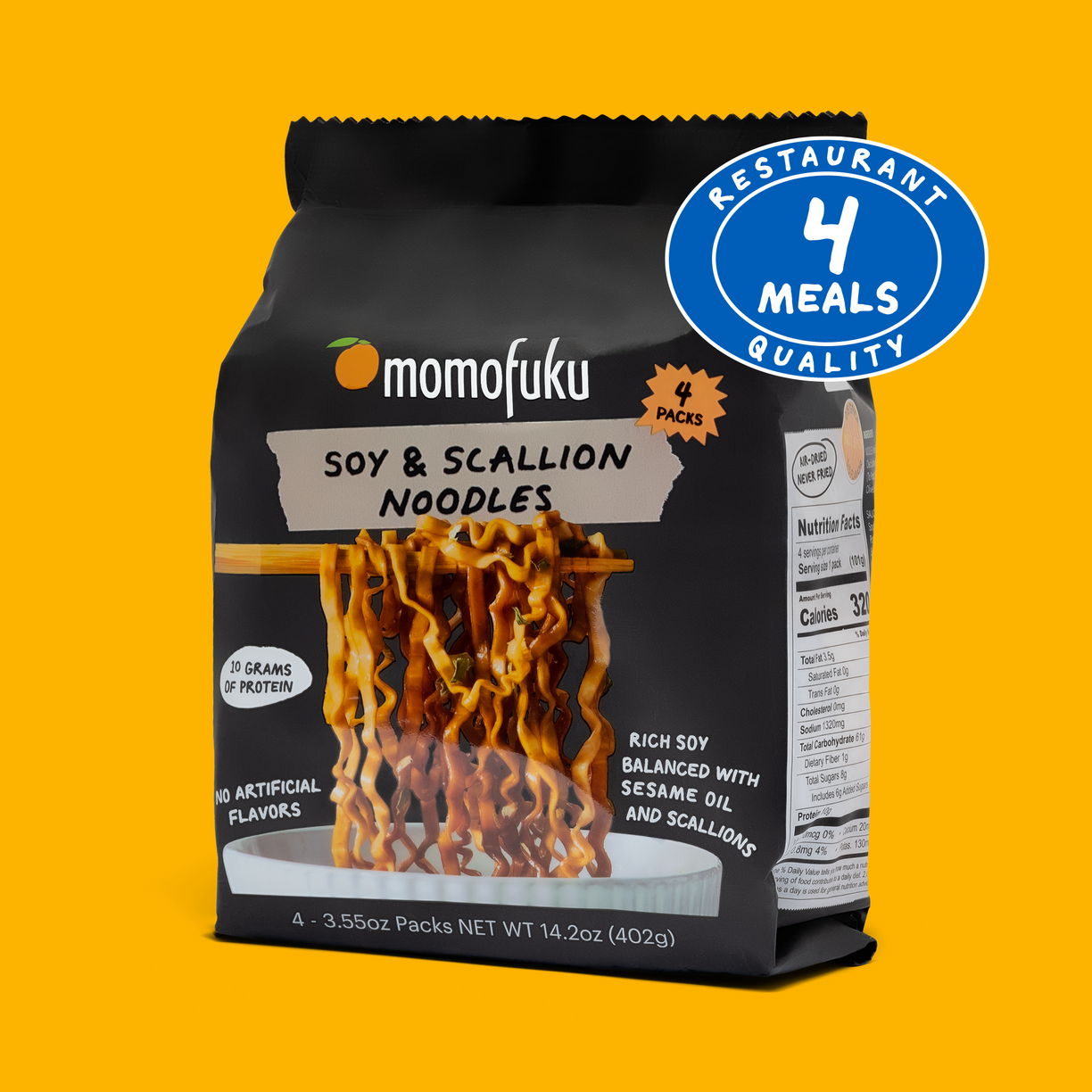 pack of soy and scallion noodles