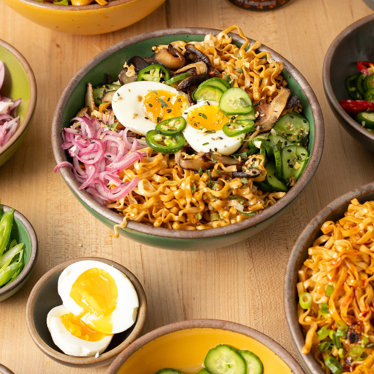 Soy and Scallion Noodles in a Bowl