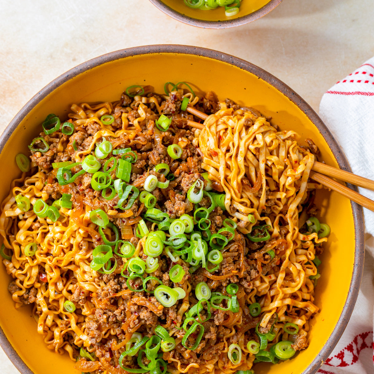 spicy soy noodles with ghost pepper chili crunch
